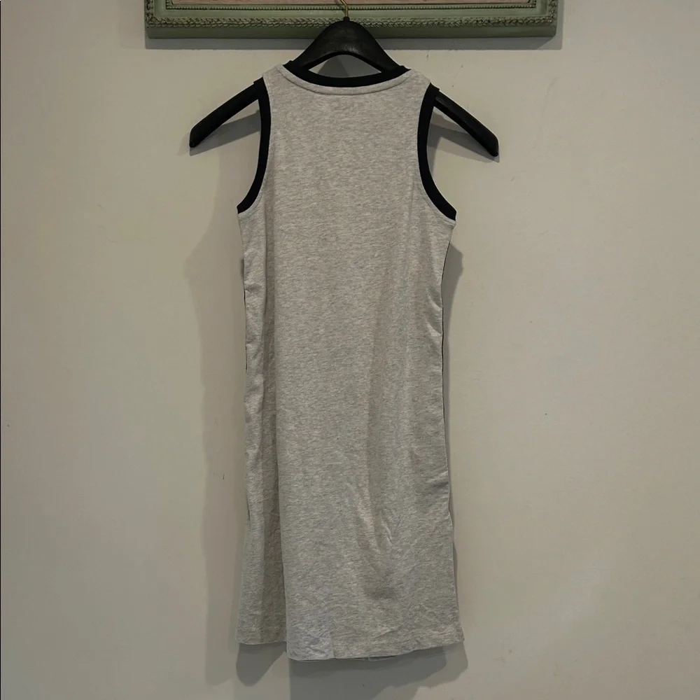 The QT organic cotton Gray Sleeveless tank director rabbit dress Black Stripes - Picture 6 of 6